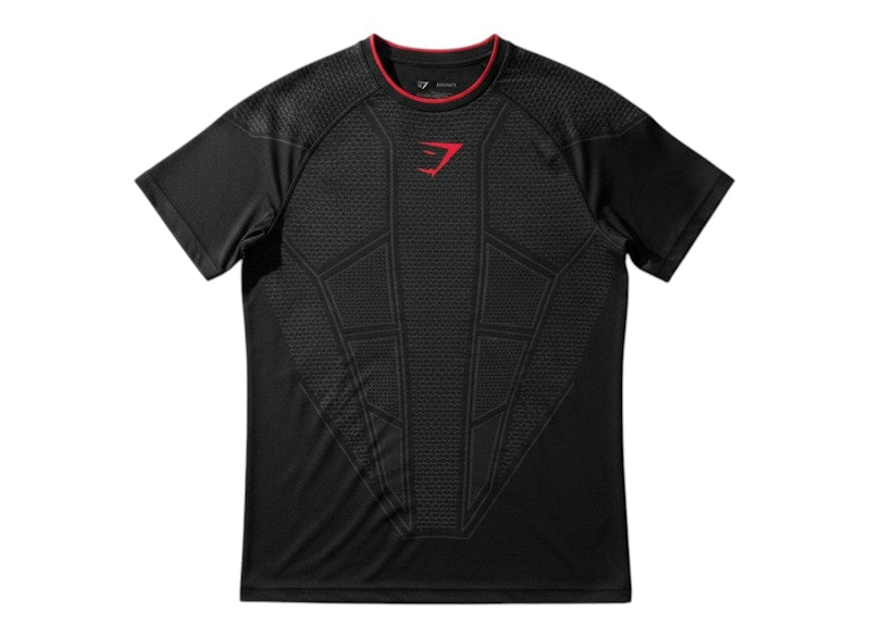 Gymshark Onyx V1 T-Shirt Black/Onyx Grey/Carmine Red