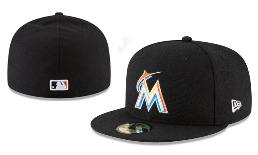 Classic Miami Marlins Black Fitted Cap