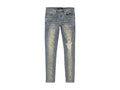 Purple Brand Purple Brand Mid Rise Destroy Paint Jeans Blue